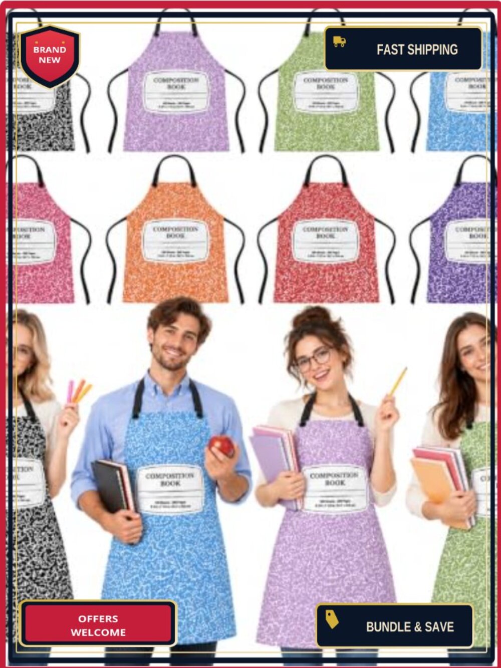 Adult Halloween Group Costume Aprons Polyester 8 Count Teacher Stationery